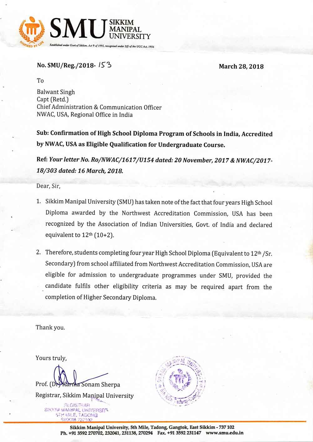 SIKKIM MANIPAL UNIVERSITY