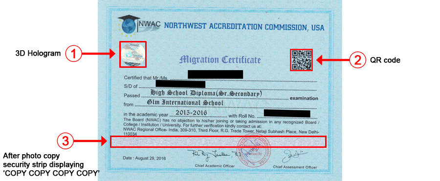 Sample Migration Certificate