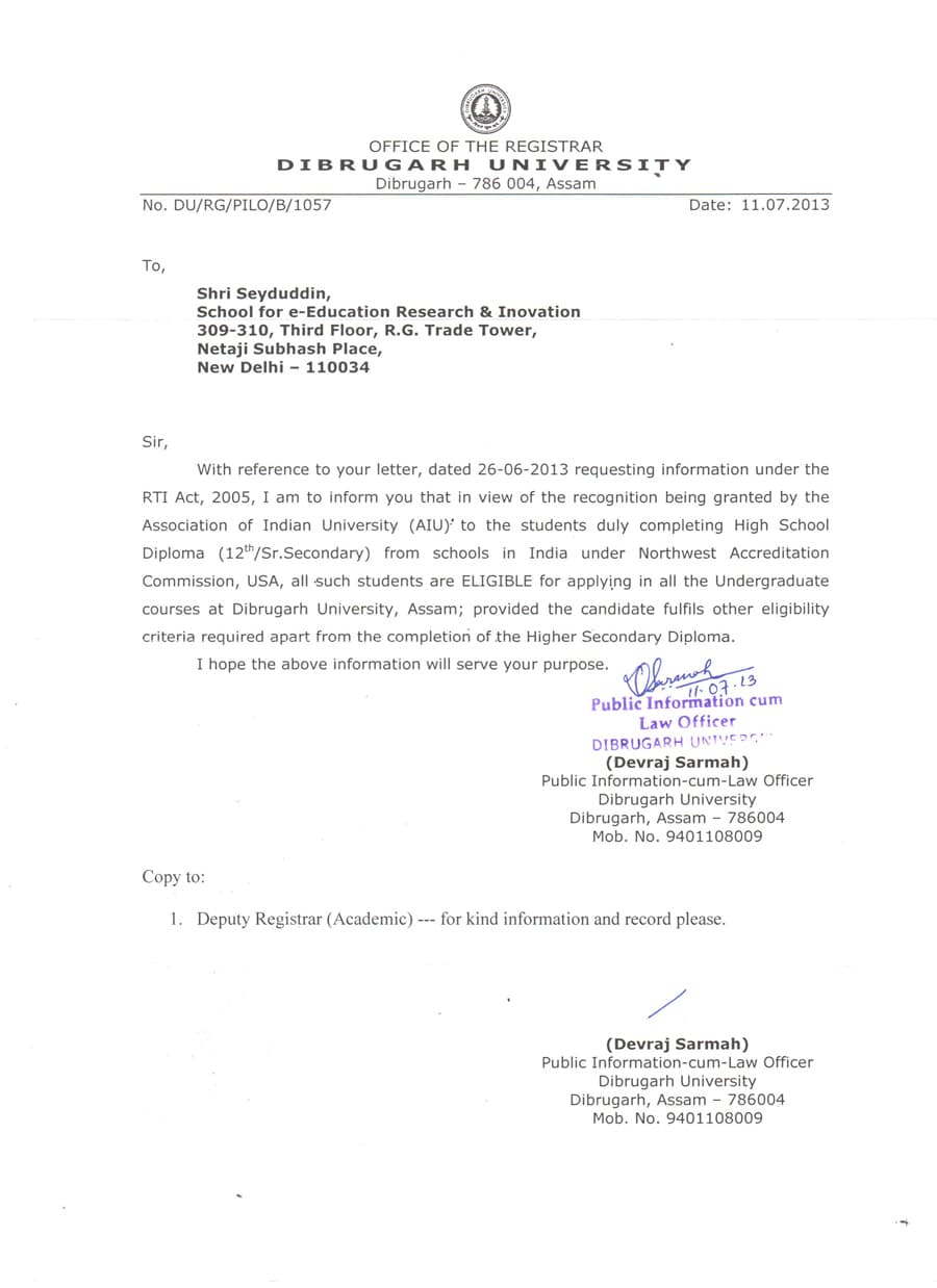 DIBRUGARH UNIVERSITY