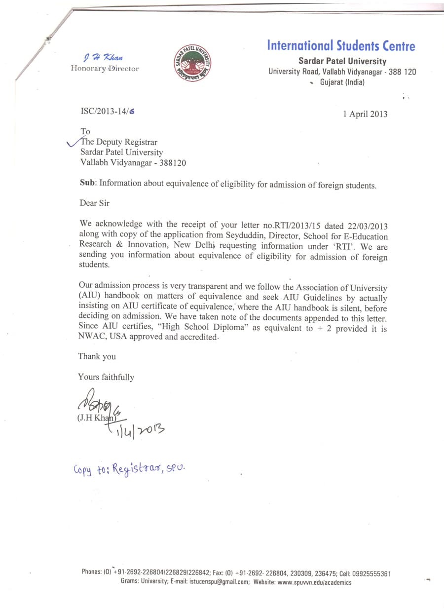 SARDAR PATEL UNIVERSITY 2