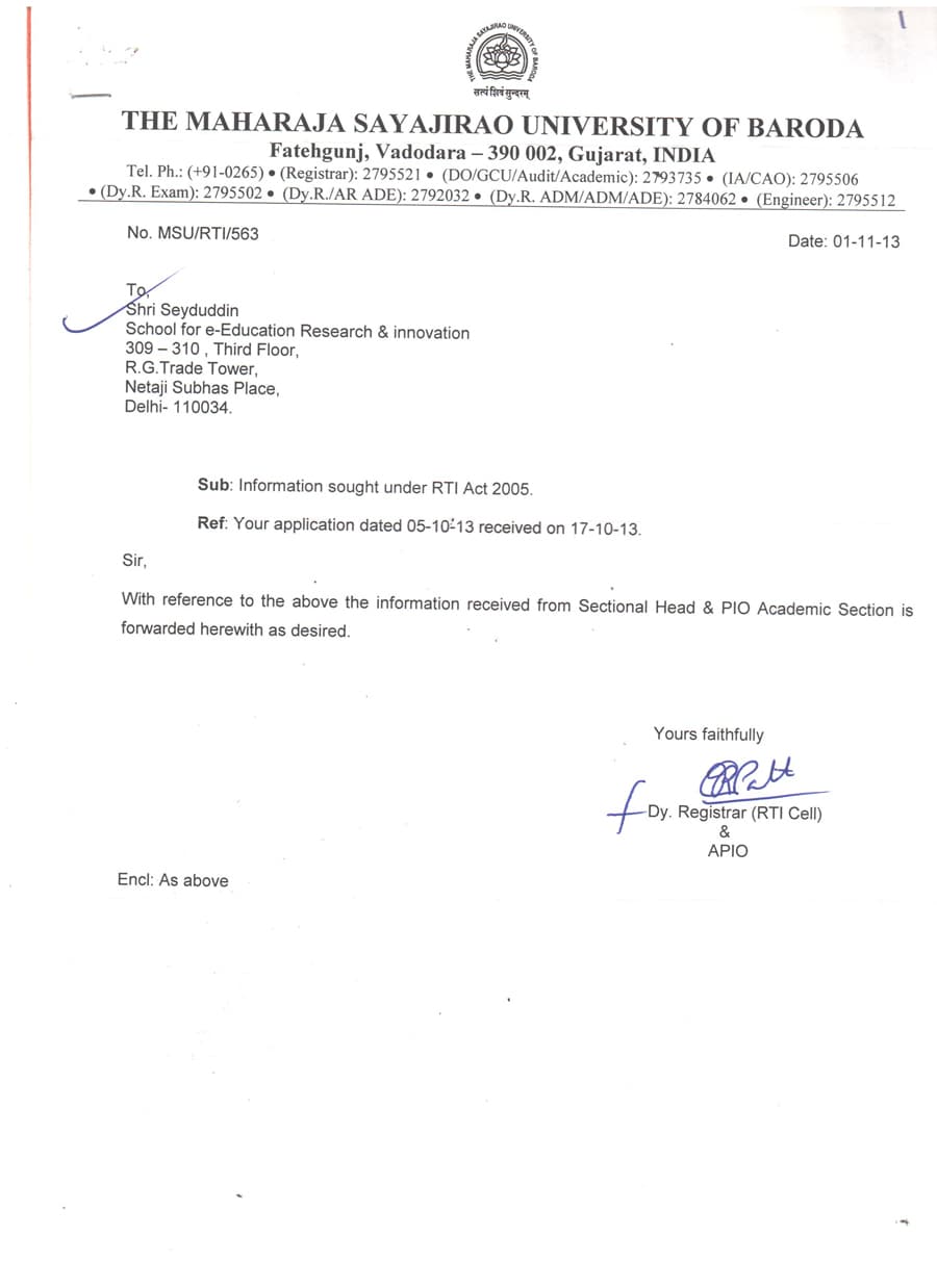 THE MAHARAJA SAYAJIRAO UNIVERSITY OF BARODA PAGE 2