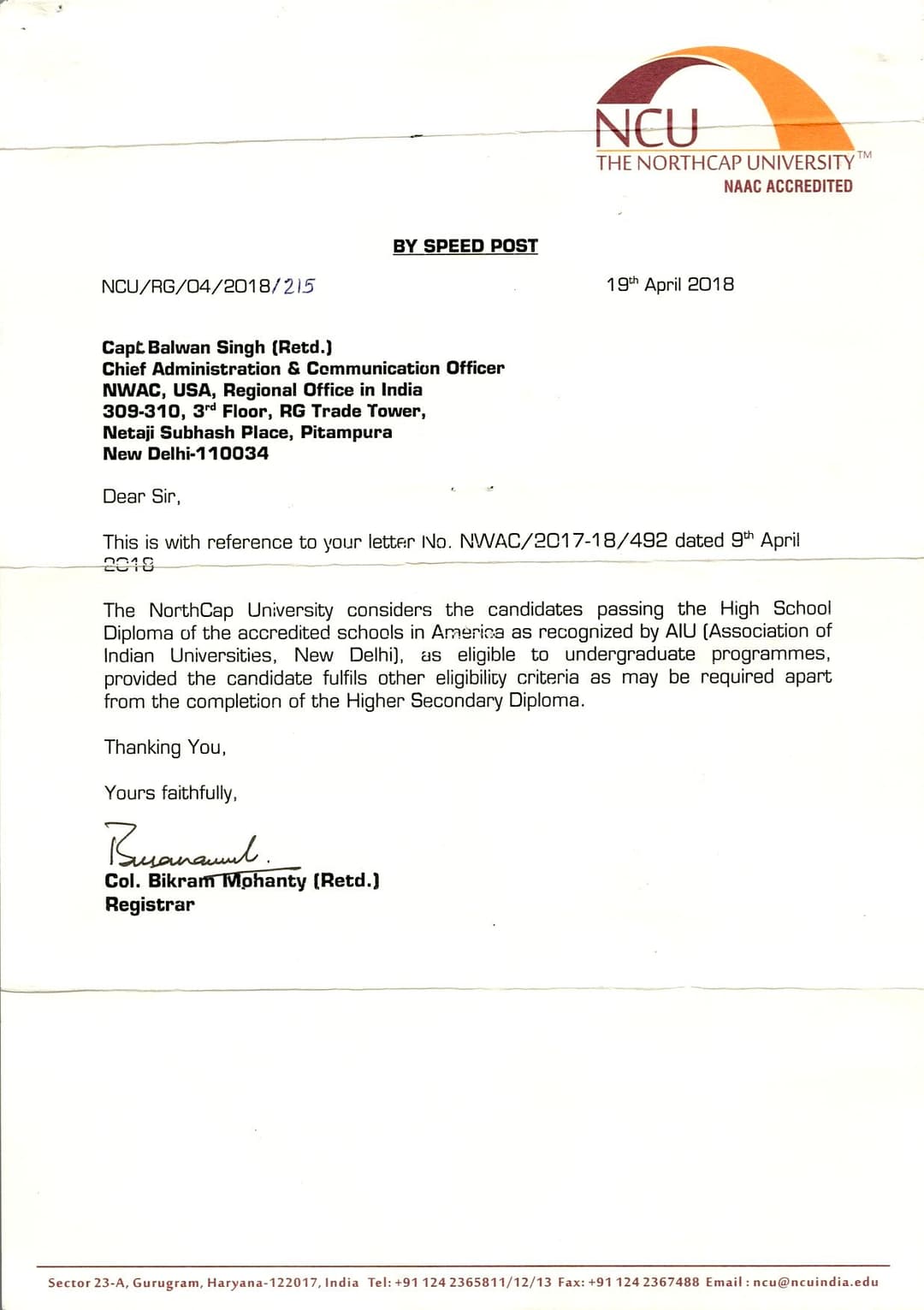 THE NORTHCAP UNIVERSITY