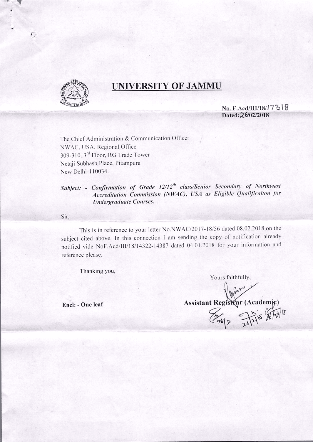 UNIVERSITY OF JAMMU PAGE 1