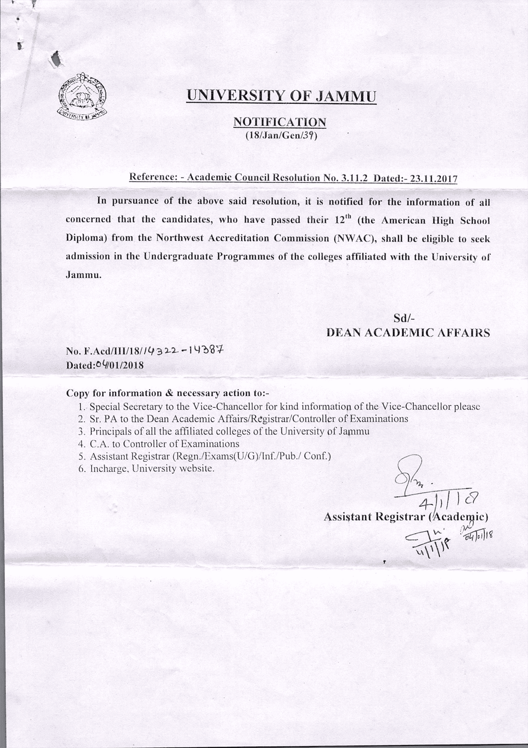 UNIVERSITY OF JAMMU PAGE 2