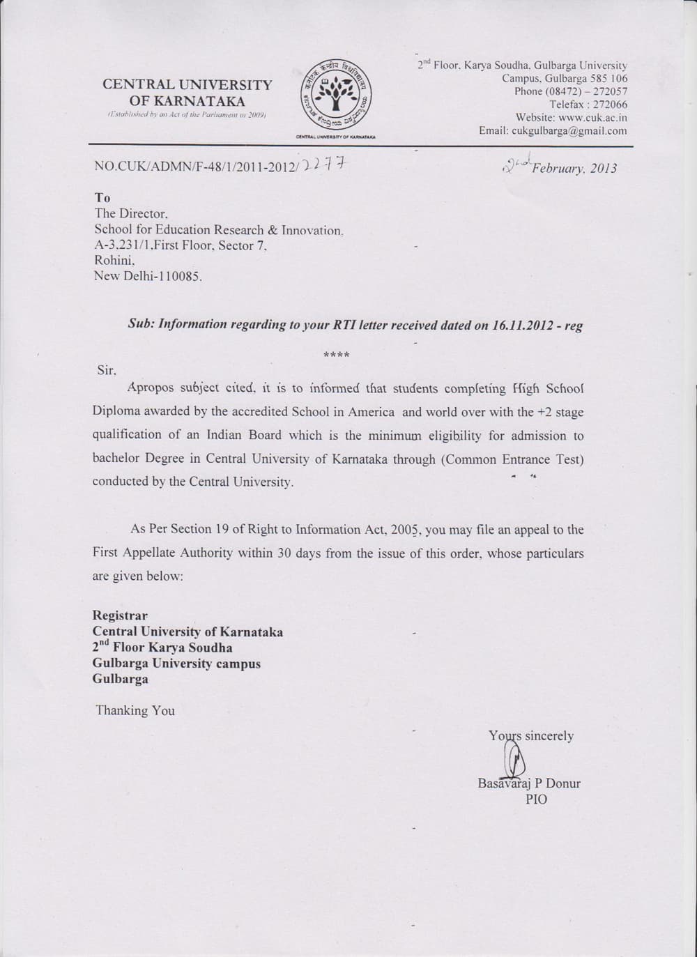 CENTRAL UNIVERSITY OF KARNATKA