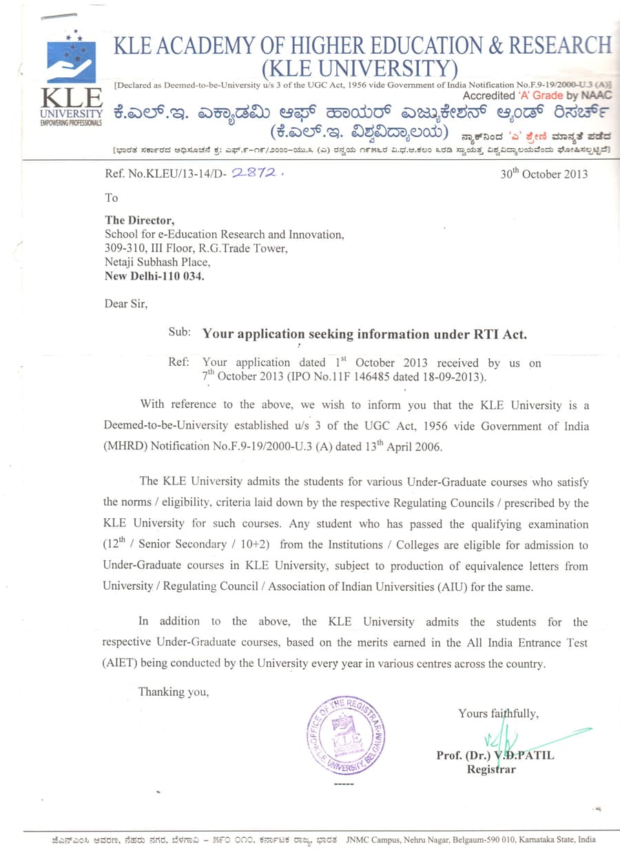 KLE ACADEMY OF HIGHER EDUCATION & RESEARCH