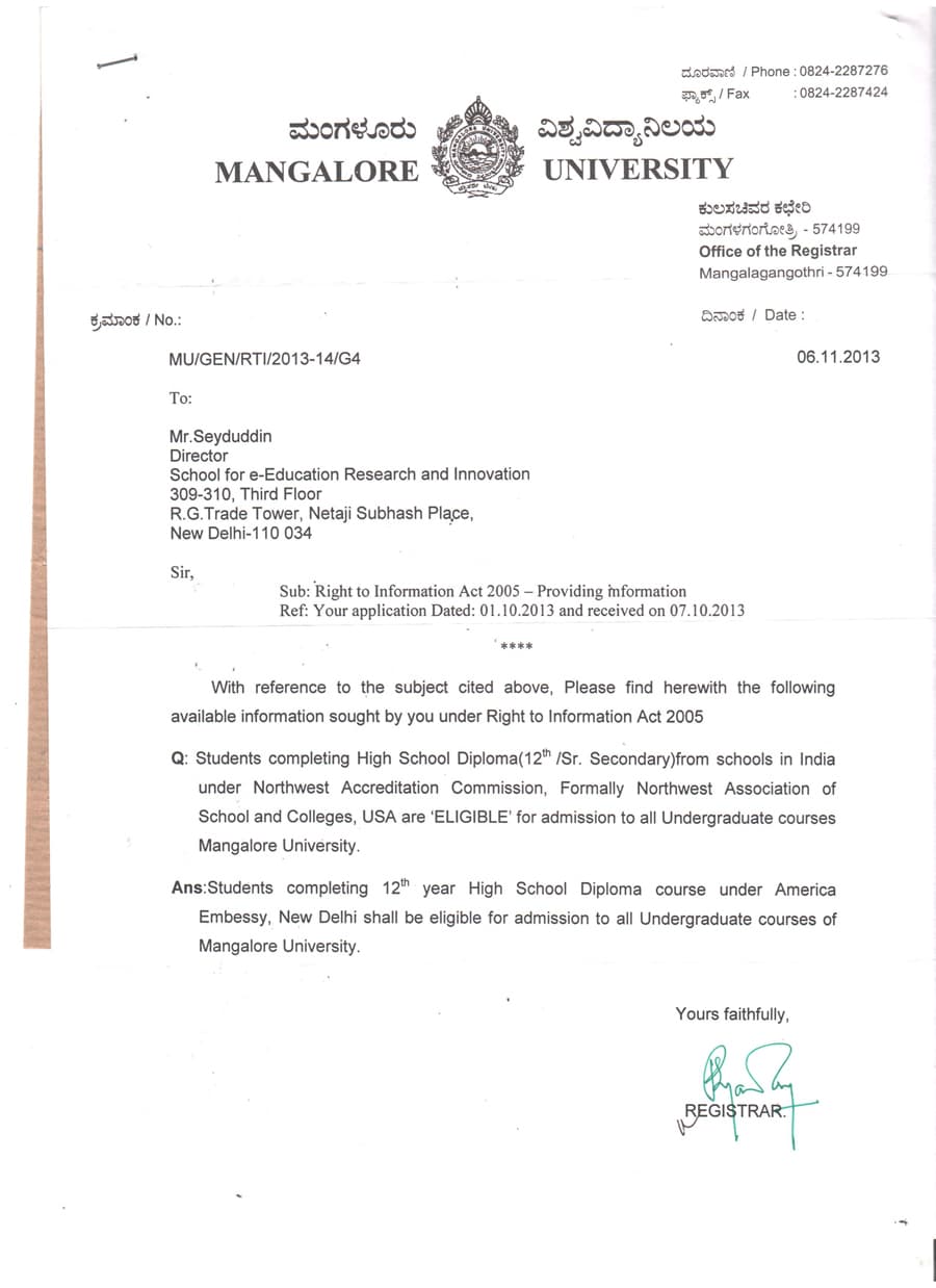 MANGALORE UNIVERSITY