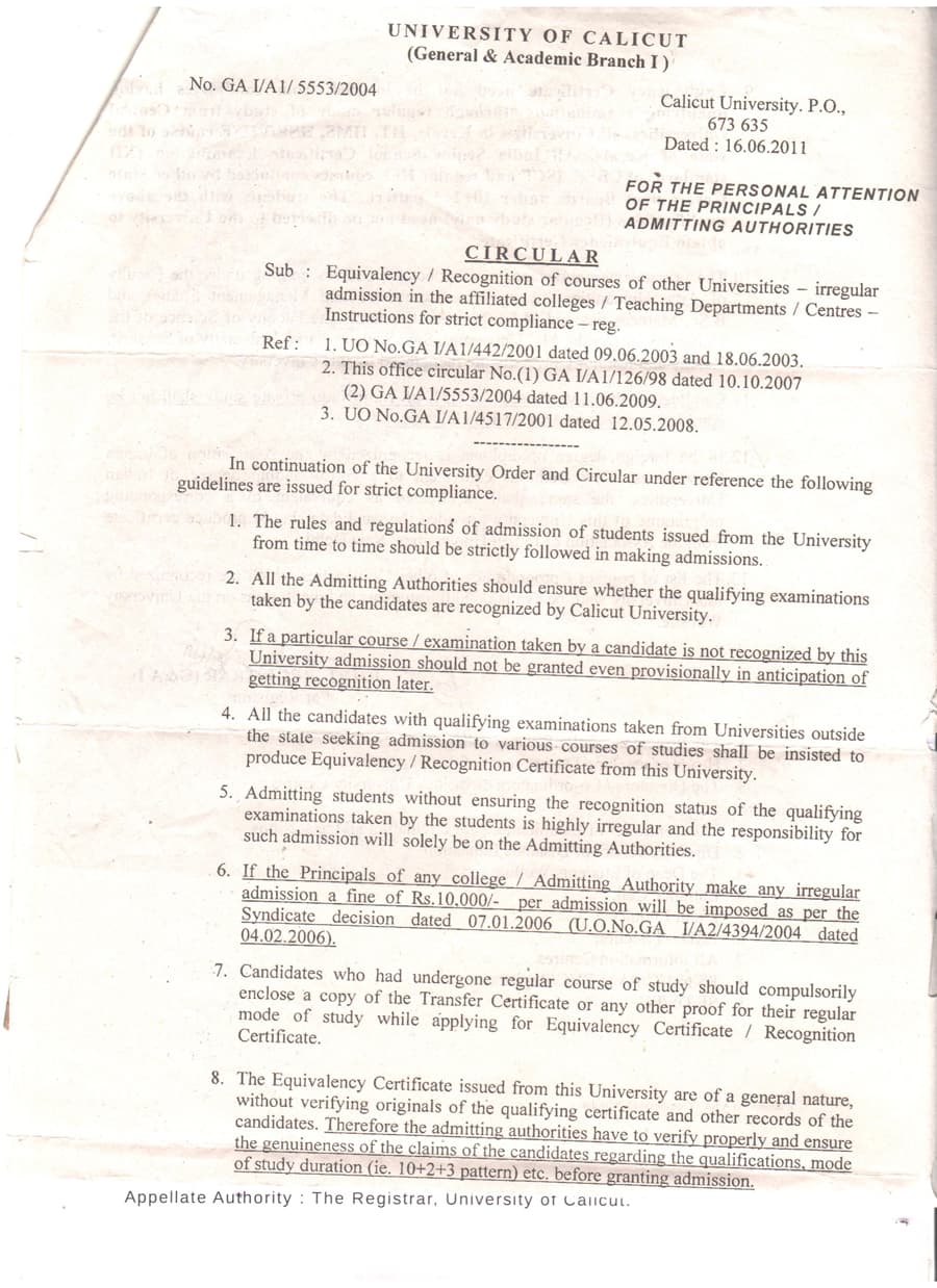UNIVERSITY OF CALICUT PAGE 2
