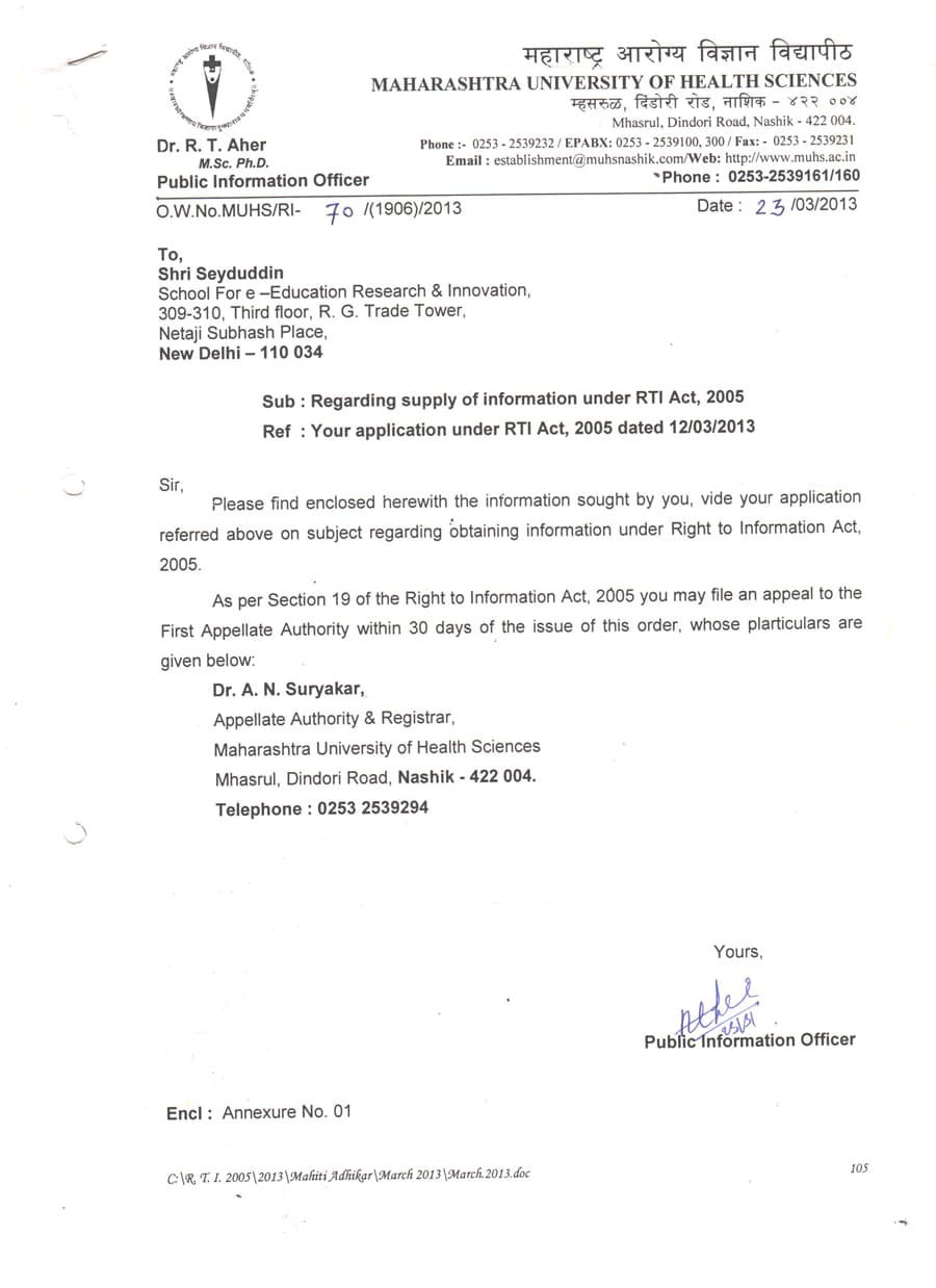 MAHARASHTRA UNIVERSITY OF HEALTH SCIENCES.