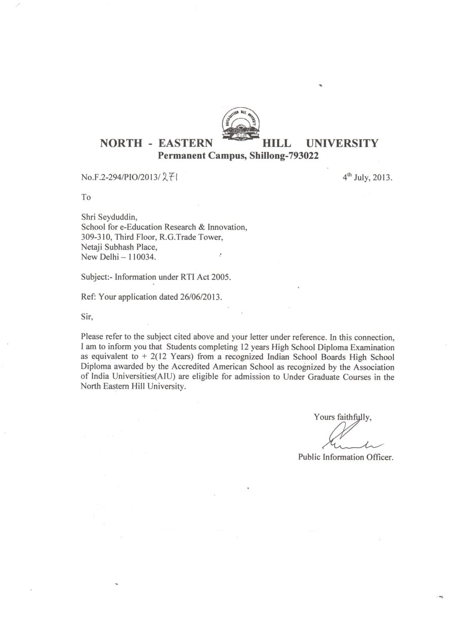 NORTH EASTERN HILL UNIVERSITY