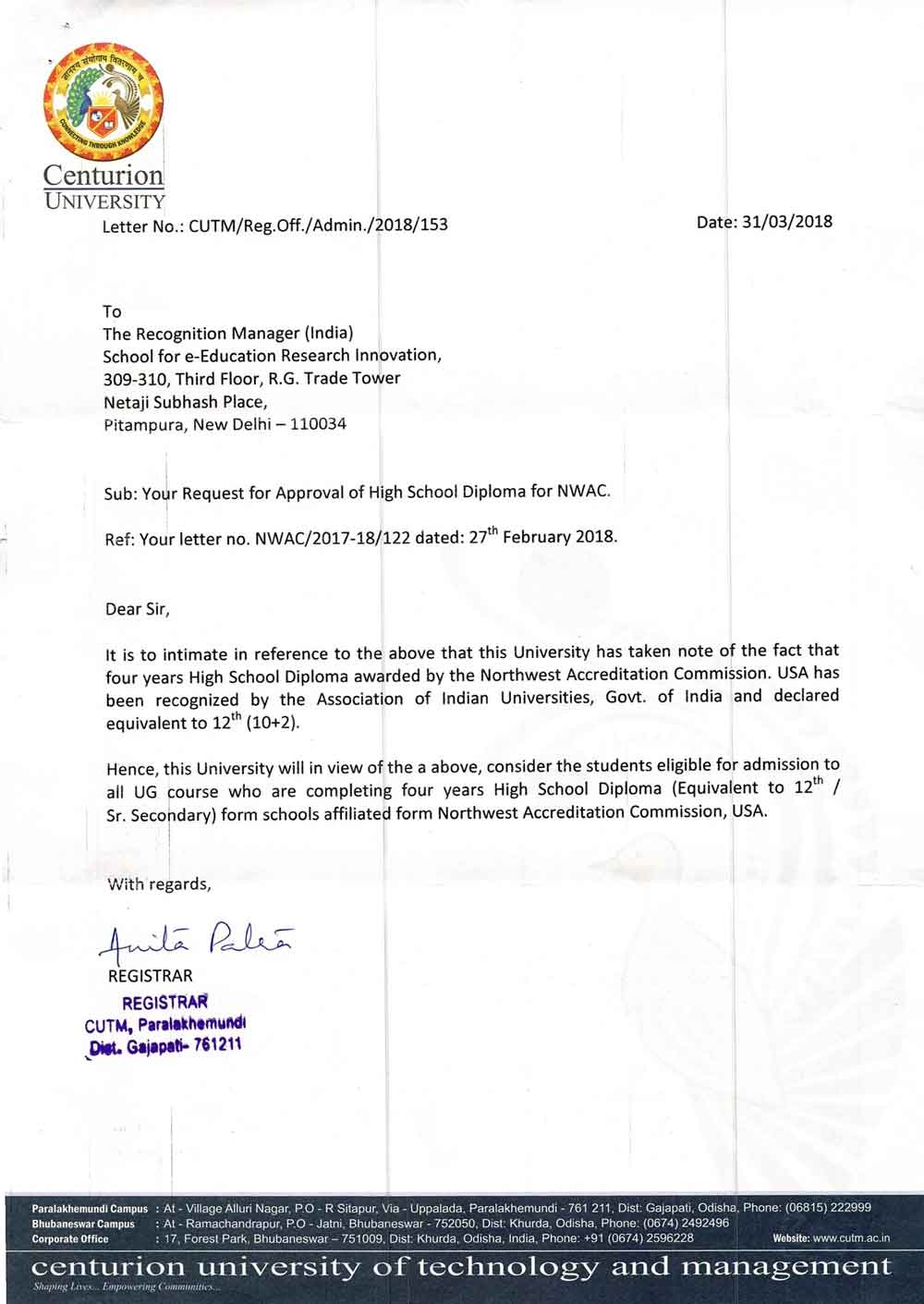 CENTURION UNIVERSITY OF TECHNOLOGY