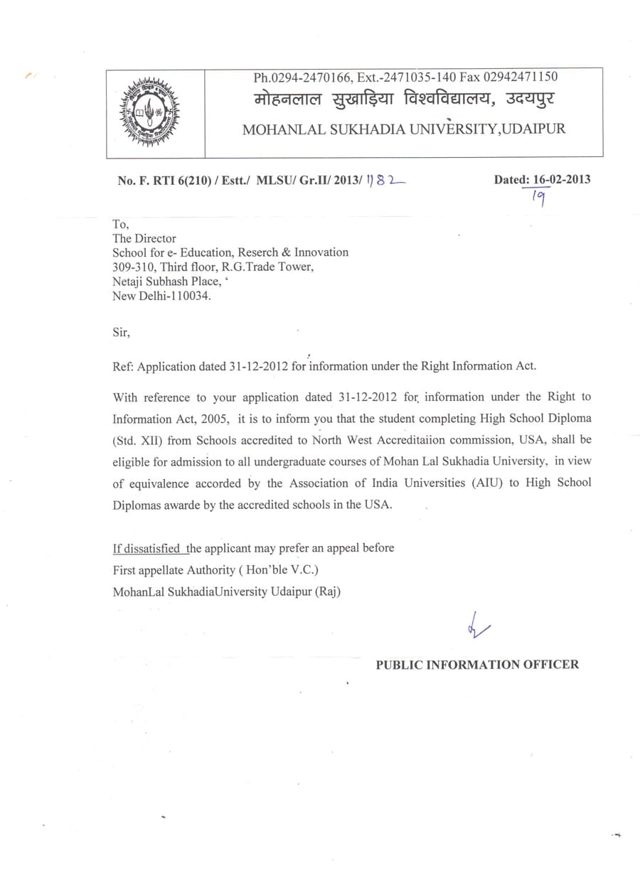 MOHANLAL SUKHADIA UNIVERSITY, UDAIPUR