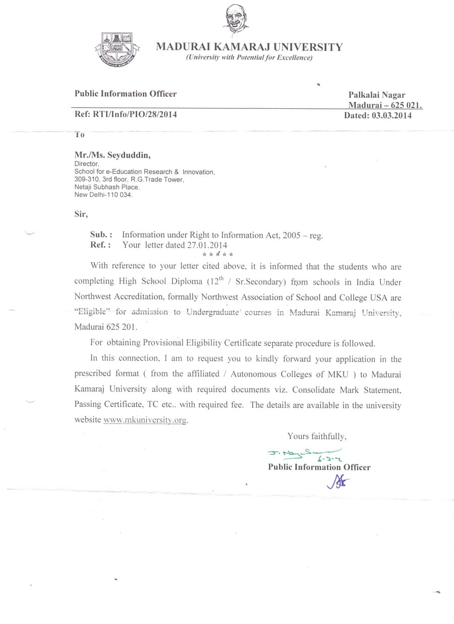 MADURAI KAMARAJ UNIVERSITY