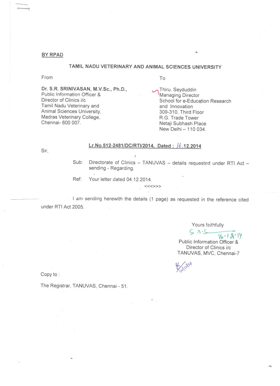 TAMIL NADU VETERINARY AND ANIMAL SCIENCES UNIVERSITY PAGE 1