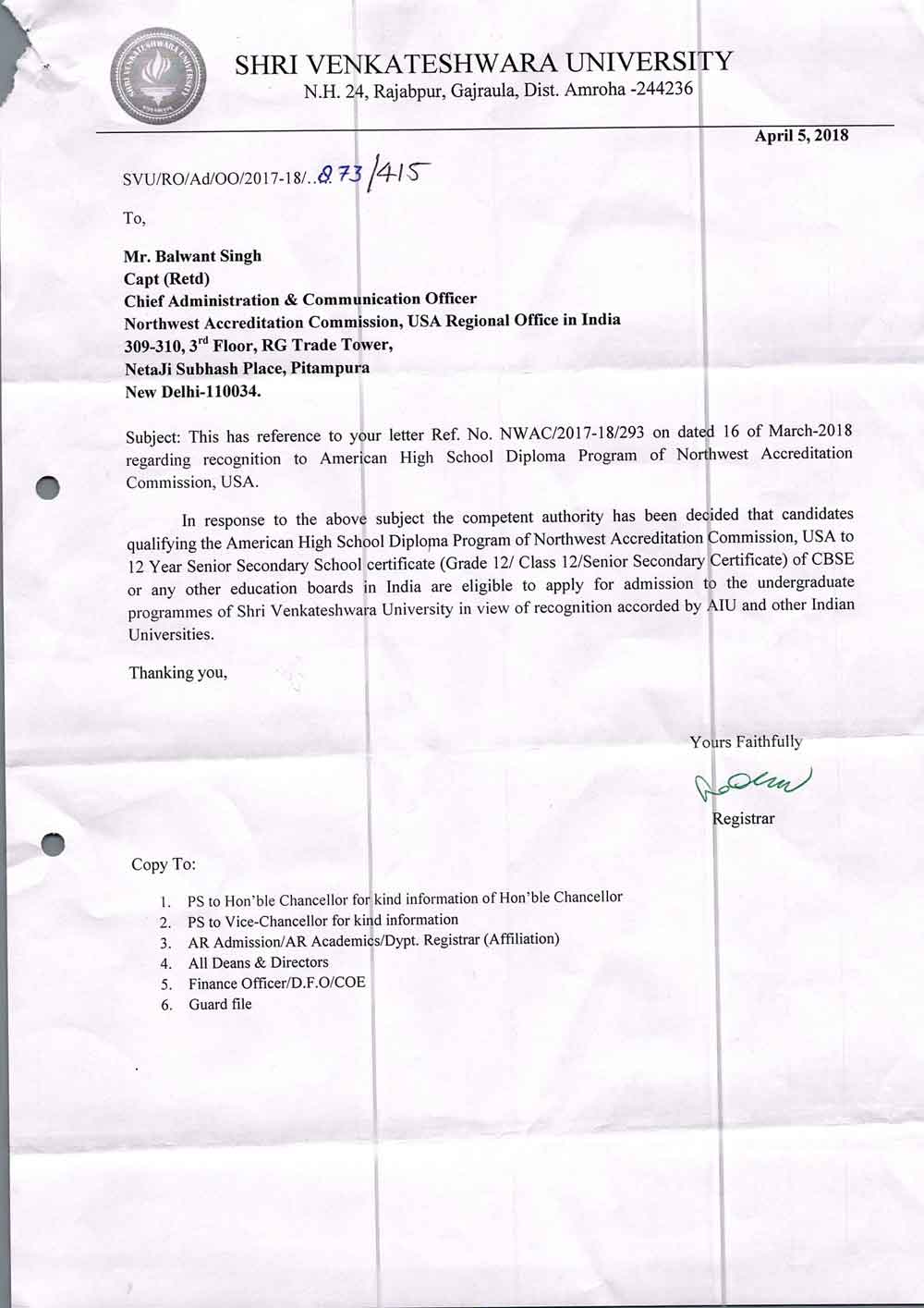 SHRI VENKATESHWARA UNIVERSITY UTTAR-PRADESH 1