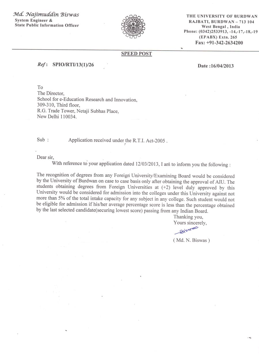 THE UNIVERSITY OF BURDWAN